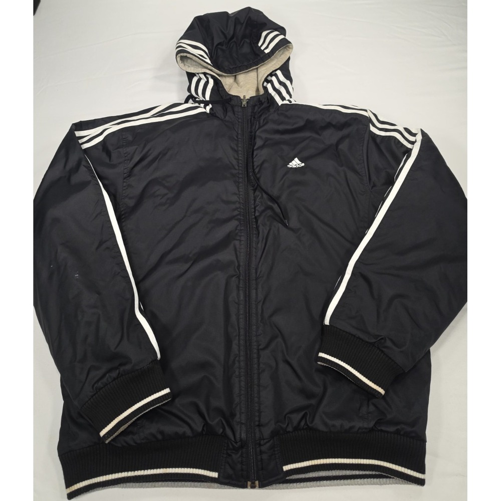 Vintage 90s/2000s Y2K Adidas Insulated Hooded Windbreaker Jacket – Men's Black